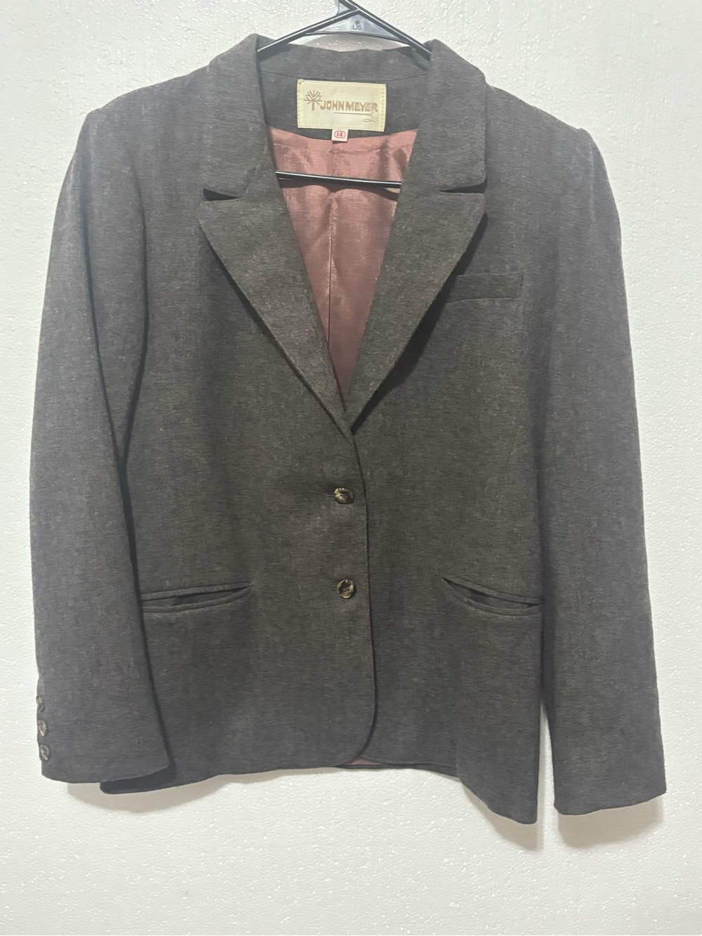 Vintage John Meyer Pure Wool Gray Blazer Jacket M / L Dark Academia 14
